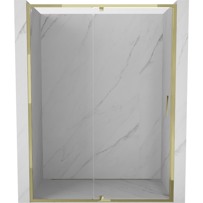 Mexen Exo-R drzwi prysznicowe uchylne 140 cm, transparent, złote - 819-140-000-50-00