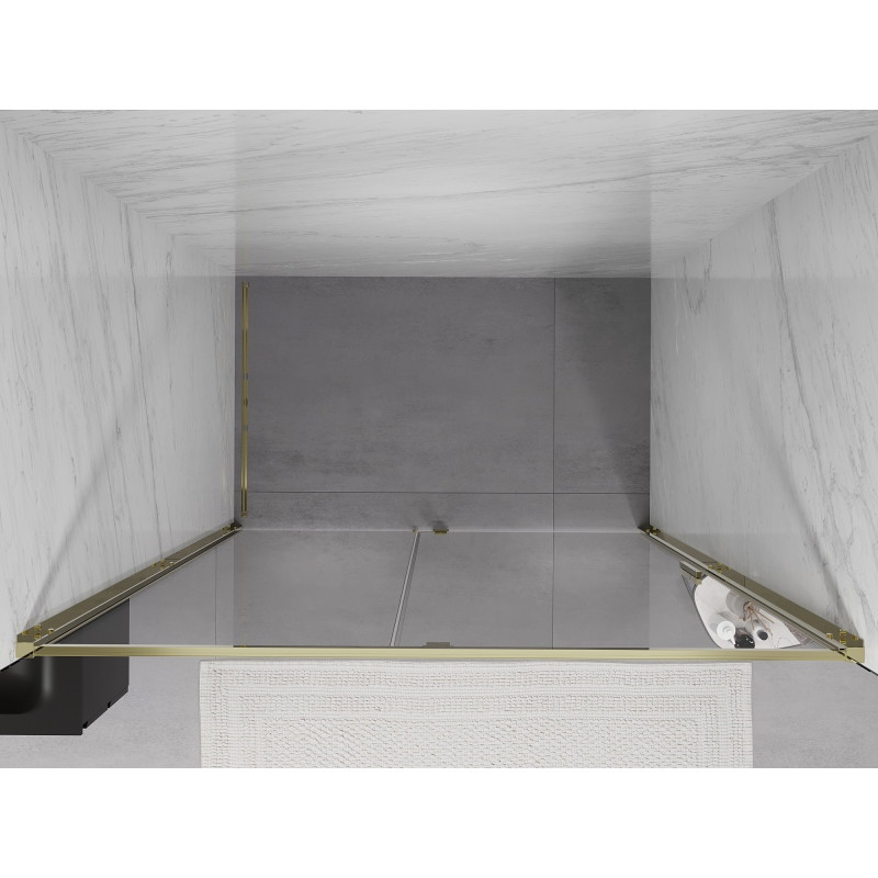 Mexen Exo-R drzwi prysznicowe uchylne 155 cm, transparent, złote - 819-155-000-50-00