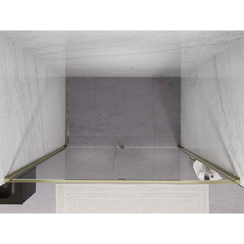 Mexen Exo drzwi prysznicowe uchylne 160 cm, transparent, złote - 819-160-000-50-00