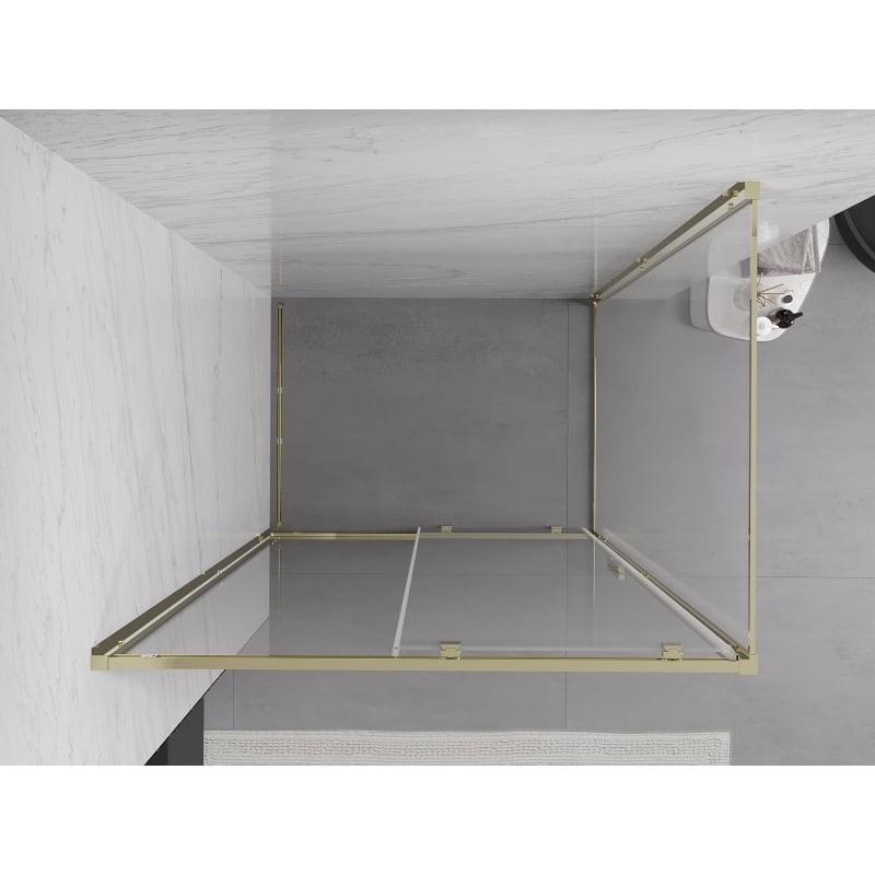 Mexen Exo kabina prysznicowa rozsuwana 145 x 75 cm, transparent, złota - 8151-145-075-50-00