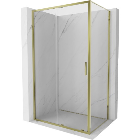 Mexen Exo-S kabina prysznicowa rozsuwana 155 x 75 cm, transparent, złota - 8151-155-075-50-00