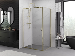 Mexen Exo kabina prysznicowa rozsuwana 135 x 85 cm, transparent, złota - 8151-135-085-50-00