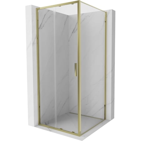 Mexen Exo kabina prysznicowa rozsuwana 100 x 100 cm, transparent, złota - 8151-100-100-50-00