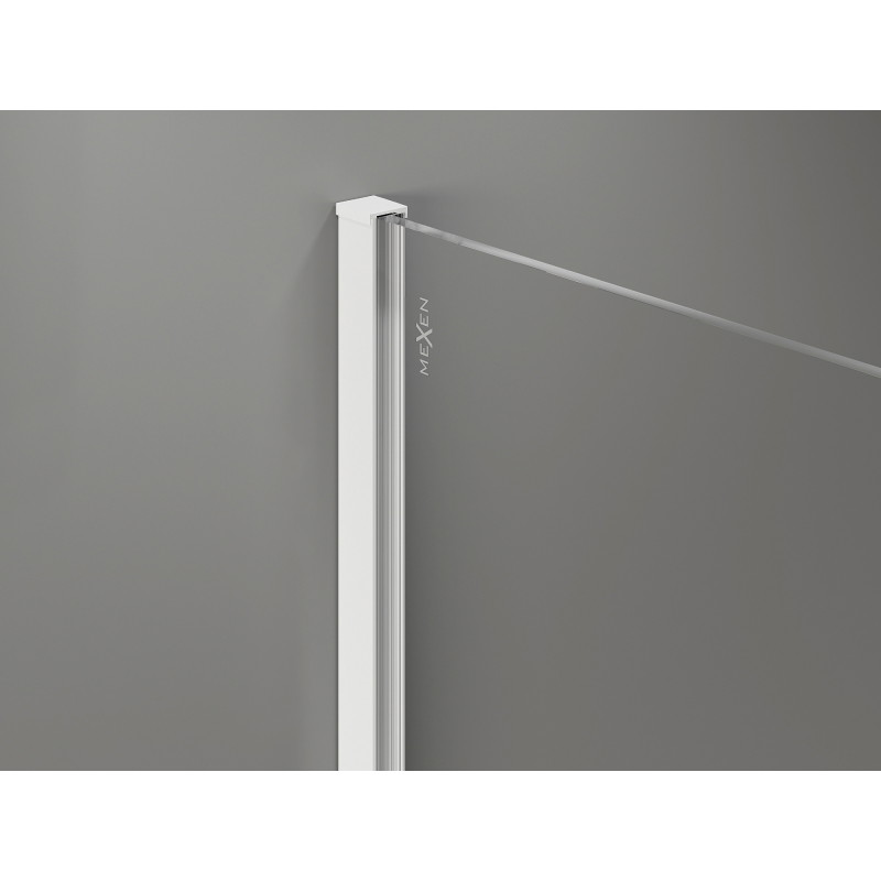 Mexen Kioto-X ścianka prysznicowa Walk-in 70 x 200 cm, transparent 10 mm, biała - 800-070-101-20-00-X
