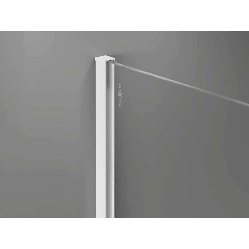 Mexen Kioto-X ścianka prysznicowa Walk-in 90 x 200 cm, transparent 10 mm, biała - 800-090-101-20-00-X