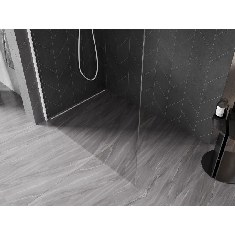 Mexen Kioto-X ścianka prysznicowa Walk-in 100 x 200 cm, transparent 10 mm, biała - 800-100-101-20-00-X