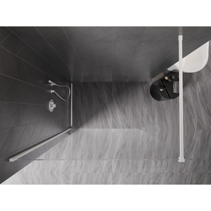 Mexen Kioto-X ścianka prysznicowa Walk-in 110 x 200 cm, transparent 10 mm, biała - 800-110-101-20-00-X