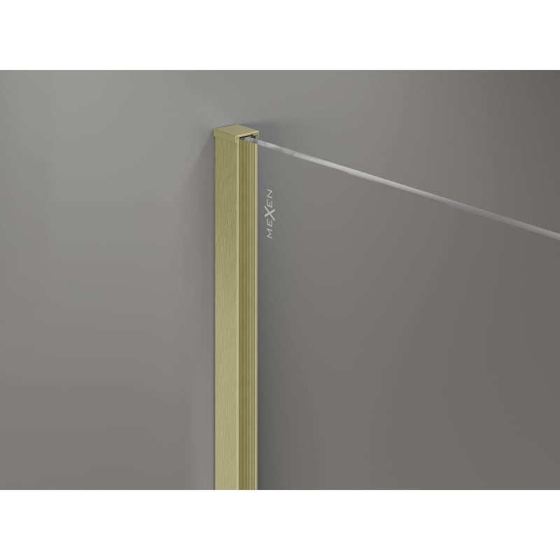 Mexen Kioto-X ścianka prysznicowa Walk-in 60 x 200 cm, transparent 10 mm, złota szczotkowana - 800-060-101-55-00-X