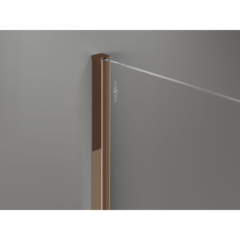 Mexen Kioto-X ścianka prysznicowa Walk-in 70 x 200 cm, transparent 10 mm, różowe złoto - 800-070-101-60-00-X
