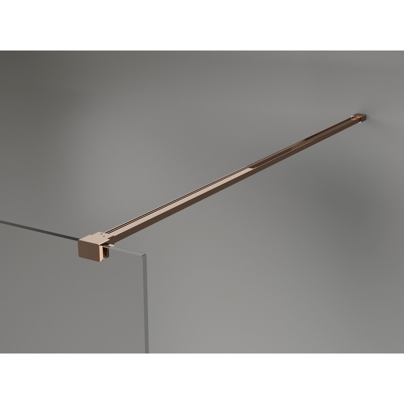 Mexen Kioto-X ścianka prysznicowa Walk-in 90 x 200 cm, transparent 10 mm, różowe złoto - 800-090-101-60-00-X
