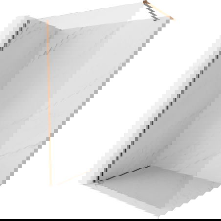 Mexen Kioto-X ścianka prysznicowa Walk-in 100 x 200 cm, transparent 10 mm, różowe złoto - 800-100-101-60-00-X