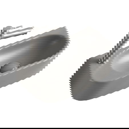 Mexen Viera umywalka nablatowa prawa 40 x 21 cm, szara jasna mat - 21274061R