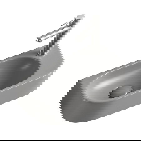 Mexen Viera umywalka nablatowa lewa 40 x 21 cm, szara jasna mat - 21274061L