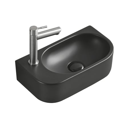 Mexen Viera umywalka nablatowa prawa 40 x 21 cm, czarna mat - 21274085R