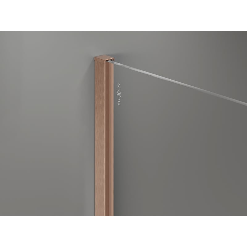 Mexen Kioto-X ścianka prysznicowa Walk-in 70 x 200 cm, transparent 10 mm, miedź szczotkowana - 800-070-101-65-00-X