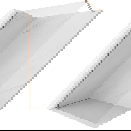 Mexen Kioto-X ścianka prysznicowa Walk-in 80 x 200 cm, transparent 10 mm, miedź szczotkowana - 800-080-101-65-00-X