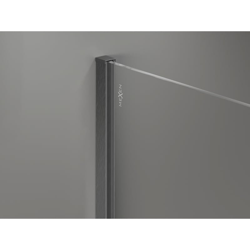 Mexen Kioto-X ścianka prysznicowa Walk-in 110 x 200 cm, transparent 10 mm, gun gray szczotkowany - 800-110-101-66-00-X