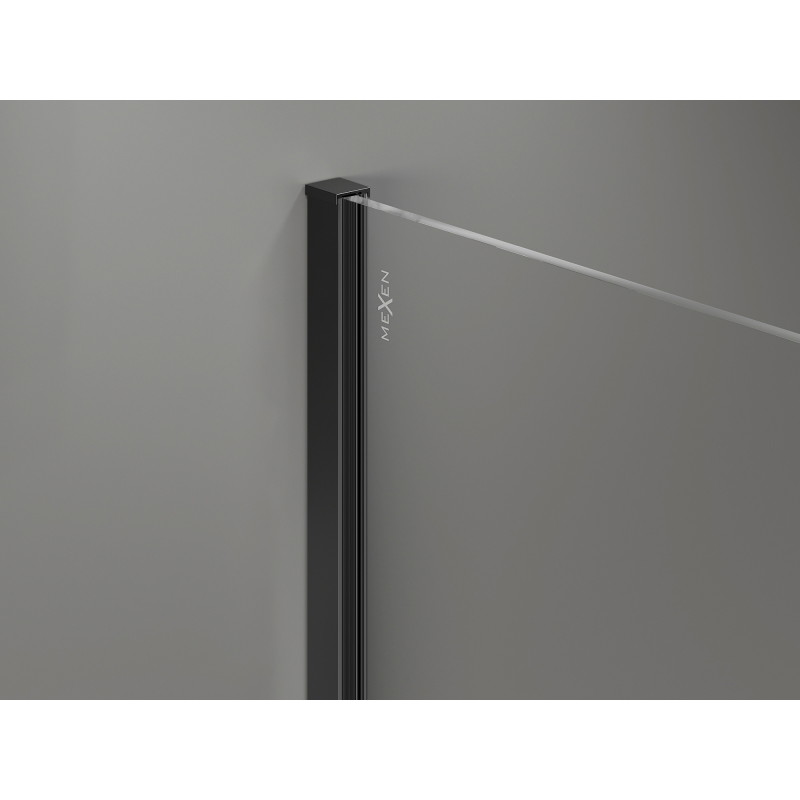 Mexen Kioto-X ścianka prysznicowa Walk-in 90 x 200 cm, transparent 10 mm, czarna - 800-090-101-70-00-X