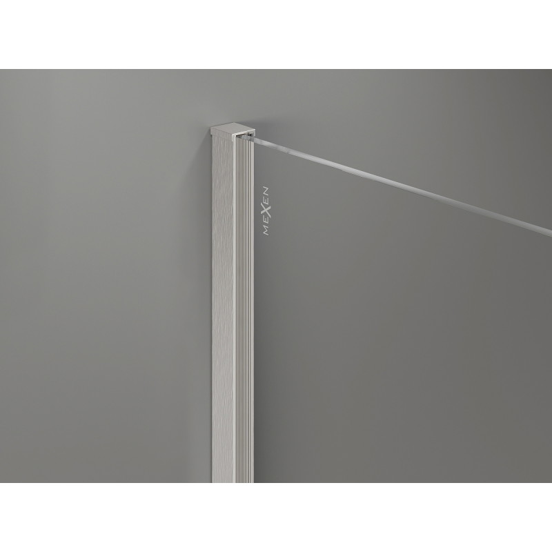 Mexen Kioto-X ścianka prysznicowa Walk-in 50 x 200 cm, transparent 10 mm, nikiel szczotkowany - 800-050-101-97-00-X