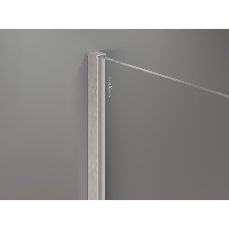 Mexen Kioto-X ścianka prysznicowa Walk-in 120 x 200 cm, transparent 10 mm, nikiel szczotkowany - 800-120-101-97-00-X