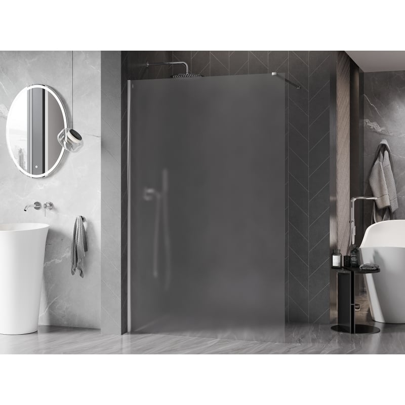 Mexen Kioto-X ścianka prysznicowa Walk-in 140 x 200 cm, szron 10 mm, chrom - 800-140-101-01-30-X