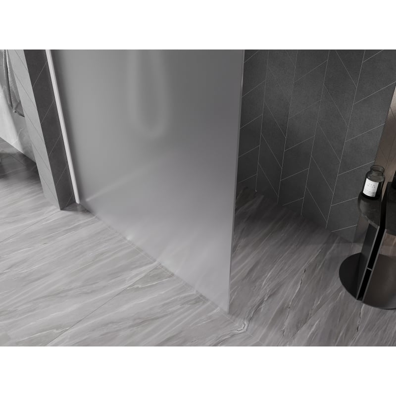 Mexen Kioto-X ścianka prysznicowa Walk-in 60 x 200 cm, szron 10 mm, biała - 800-060-101-20-30-X