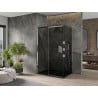 Mexen Omega kabina prysznicowa rozsuwana 100 x 90 cm, grafit, chrom + brodzik Flat, czarny - 825-100-090-01-40-4070
