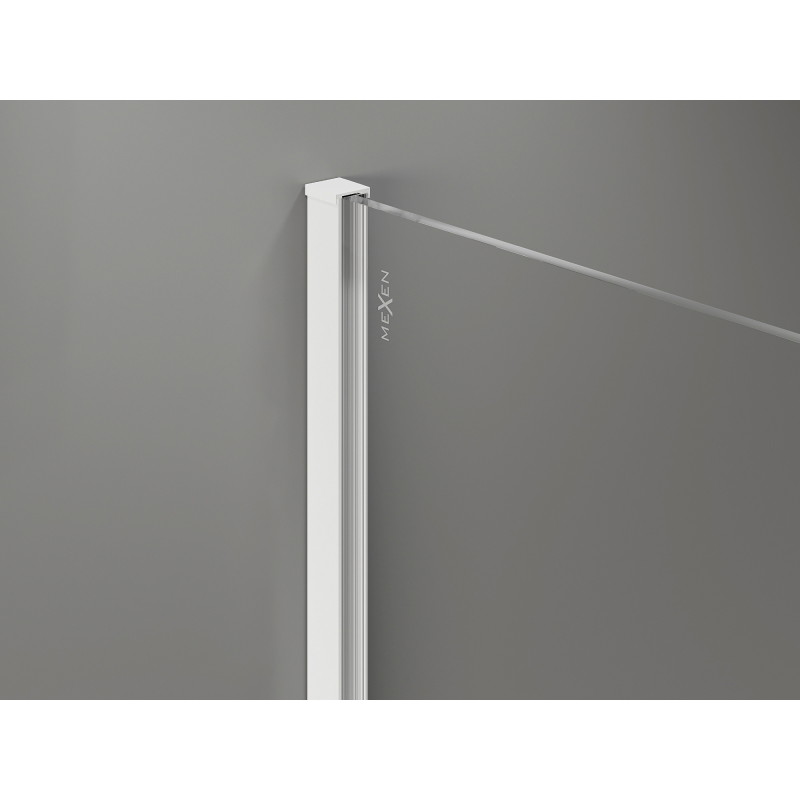 Mexen Kioto-X ścianka prysznicowa Walk-in 60 x 200 cm, szron 10 mm, biała - 800-060-101-20-30-X