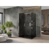 Mexen Omega kabina prysznicowa rozsuwana 100 x 90 cm, grafit, chrom + brodzik Flat, czarny - 825-100-090-01-40-4070