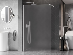 Mexen Kioto-X ścianka prysznicowa Walk-in 140 x 200 cm, szron 10 mm, biała - 800-140-101-20-30-X