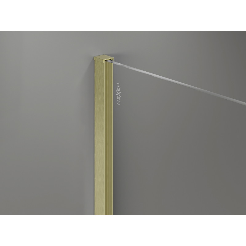 Mexen Kioto-X ścianka prysznicowa Walk-in 60 x 200 cm, szron 10 mm, złota szczotkowana - 800-060-101-55-30-X