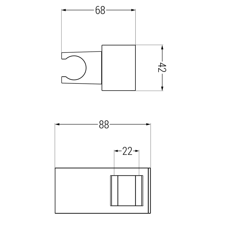 Mexen uchwyt prysznicowy, czarny - 79355-70