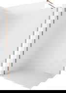 Mexen Kioto-X ścianka prysznicowa Walk-in 50 x 200 cm, szron 10 mm, różowe złoto - 800-050-101-60-30-X