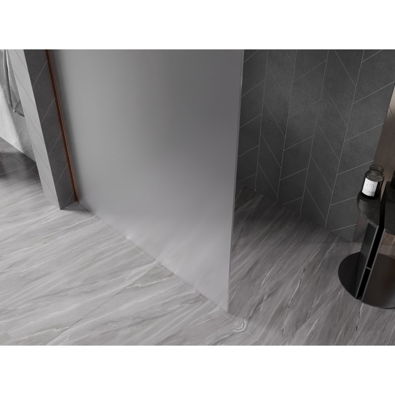 Mexen Kioto-X ścianka prysznicowa Walk-in 60 x 200 cm, szron 10 mm, różowe złoto - 800-060-101-60-30-X