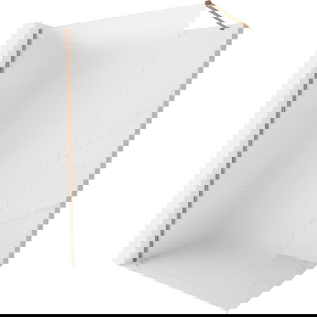 Mexen Kioto-X ścianka prysznicowa Walk-in 100 x 200 cm, szron 10 mm, różowe złoto - 800-100-101-60-30-X