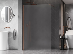 Mexen Kioto-X ścianka prysznicowa Walk-in 90 x 200 cm, szron 10 mm, miedź szczotkowana - 800-090-101-65-30-X