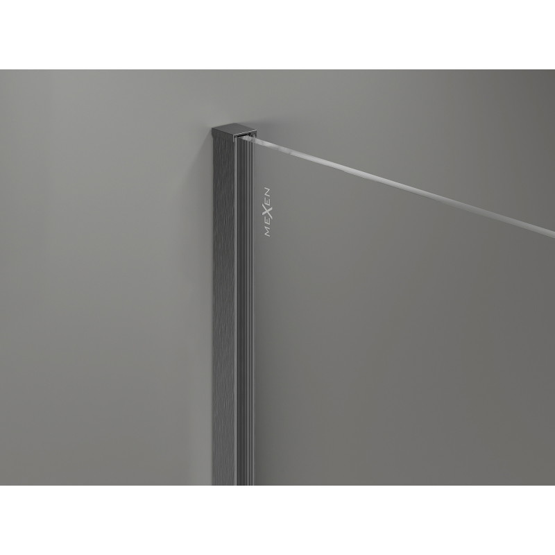 Mexen Kioto-X ścianka prysznicowa Walk-in 60 x 200 cm, szron 10 mm, gun gray szczotkowany - 800-060-101-66-30-X
