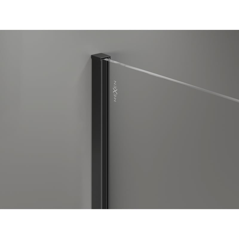 Mexen Kioto-X ścianka prysznicowa Walk-in 160 x 200 cm, szron 10 mm, czarna - 800-160-101-70-30-X