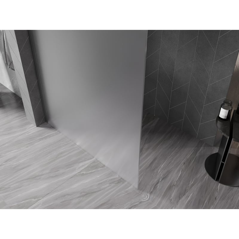 Mexen Kioto-X ścianka prysznicowa Walk-in 60 x 200 cm, szron 10 mm, gun metal - 800-060-101-95-30-X