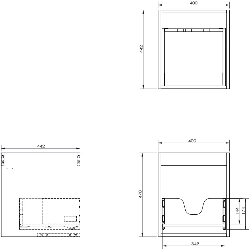 Mexen Box-A korpus szafki podumywalkowej 40 cm, 1 szuflada, biały mat - 91AX0-0400-470-1-01