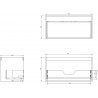 Mexen Box-A korpus szafki podumywalkowej 90 cm, 1 szuflada, szary mat - 91AX0-0900-470-1-62