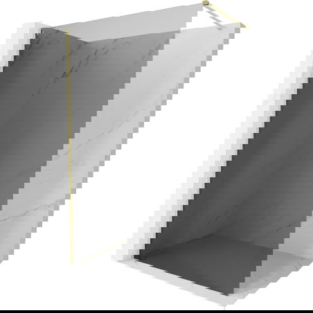 Mexen Kioto-X ścianka prysznicowa Walk-in 90 x 200 cm, grafit 10 mm, złota szczotkowana - 800-090-101-55-40-X