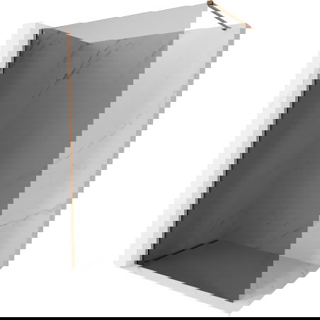 Mexen Kioto-X ścianka prysznicowa Walk-in 100 x 200 cm, grafit 10 mm, różowe złoto - 800-100-101-60-40-X