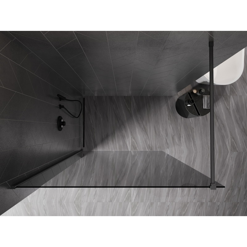 Mexen Kioto-X ścianka prysznicowa Walk-in 110 x 200 cm, grafit 10 mm, gun gray szczotkowany - 800-110-101-66-40-X