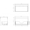 Mexen Box-A korpus szafki podumywalkowej 80 cm, 1 szuflada, czarny mat - 91AX0-0800-470-1-71
