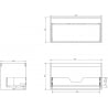 Mexen Box-A korpus szafki podumywalkowej 90 cm, 1 szuflada, dąb - 91AX0-0900-470-1-81