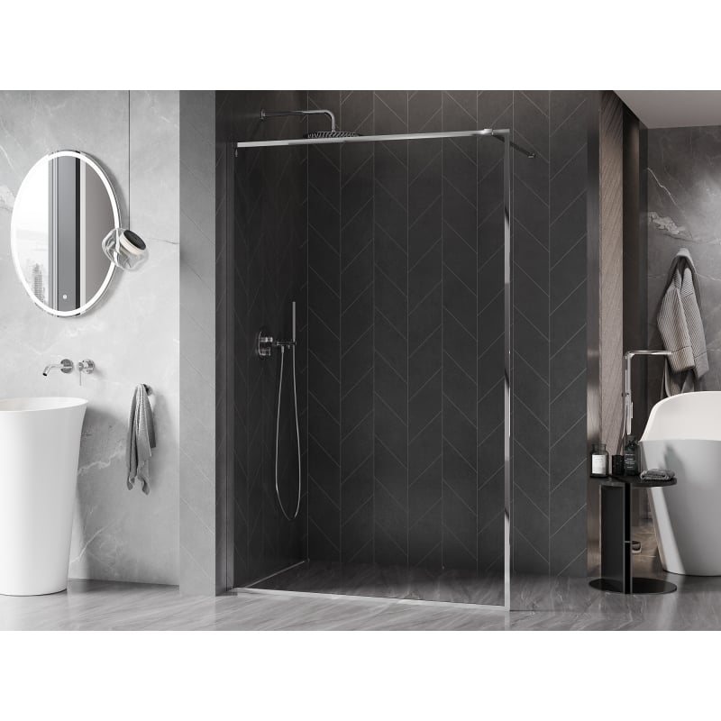 Mexen Kioto-XF ścianka prysznicowa Walk-in z ramką 60 x 202 cm, transparent 10 mm, chrom - 800-060-104-01-00-X