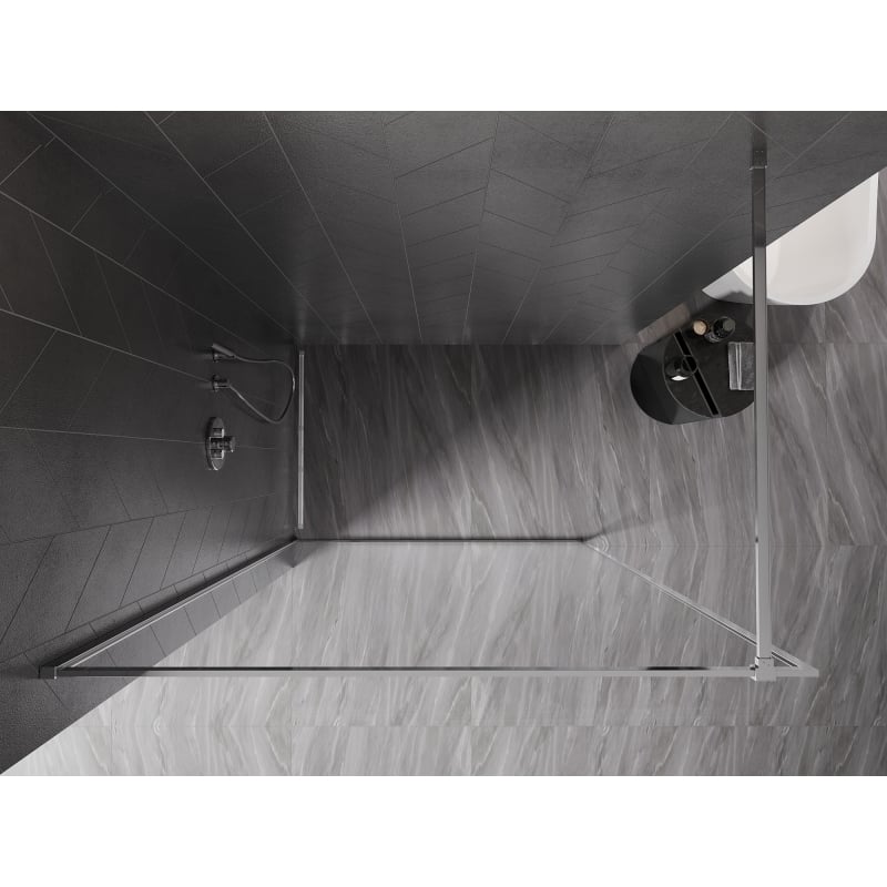Mexen Kioto-XF ścianka prysznicowa Walk-in z ramką 130 x 202 cm, transparent 10 mm, chrom - 800-130-104-01-00-X