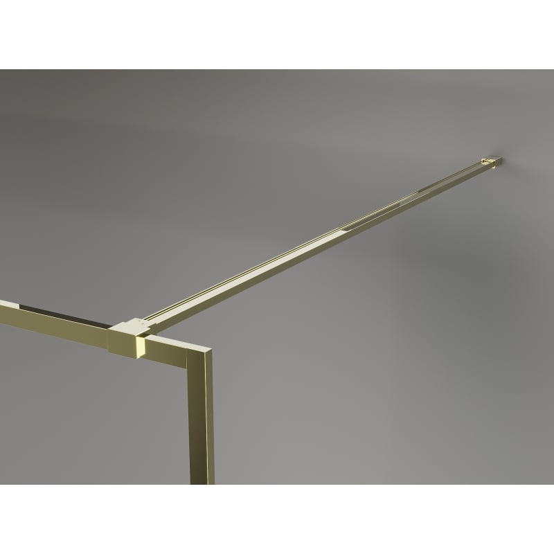 Mexen Kioto-XF ścianka prysznicowa Walk-in z ramką 110 x 202 cm, transparent 10 mm, złota - 800-110-104-50-00-X