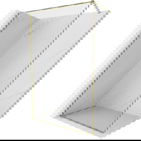 Mexen Kioto-XF ścianka prysznicowa Walk-in z ramką 160 x 202 cm, transparent 10 mm, złota - 800-160-104-50-00-X